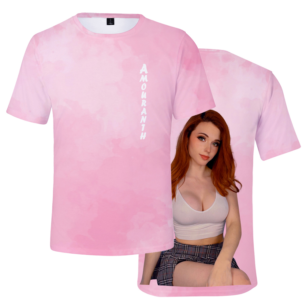 3D Printing Youtubers - Amouranth التي شيرت للجنسين Crewneck قصيرة